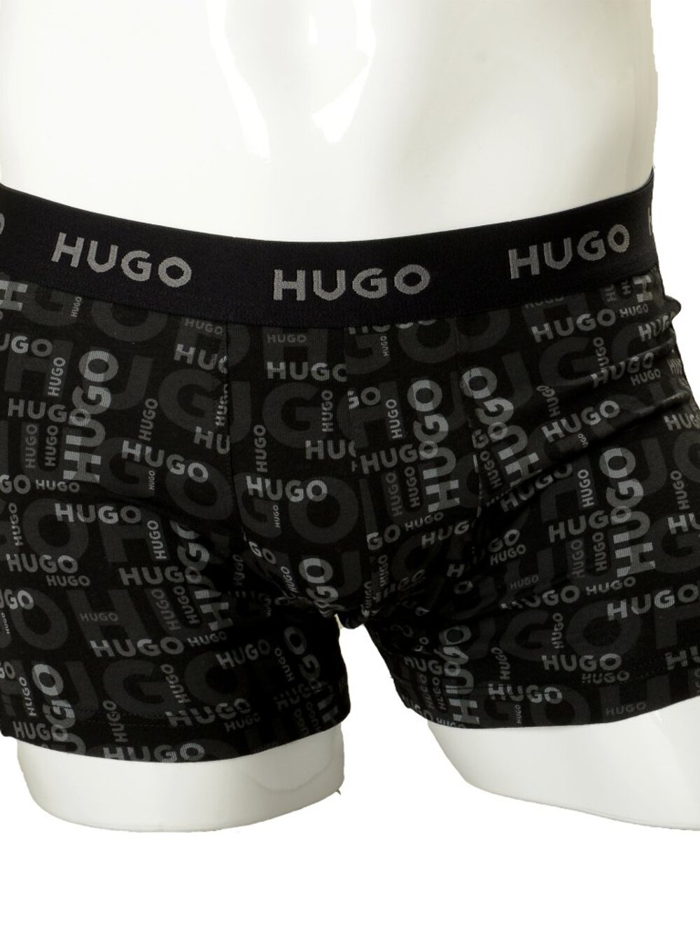 Hugo Boss Men's Logo Print Black & Gray Trunk Underwear US M IT 50